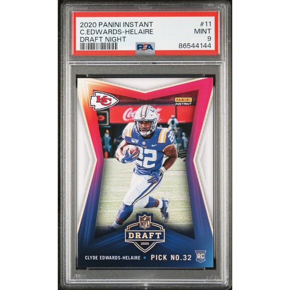 Clyde Edwards-Helaire 2020 Panini #11 Draft Rookie 1 of 1065 PSA 9 Card Chiefs - Picture 1 of 2